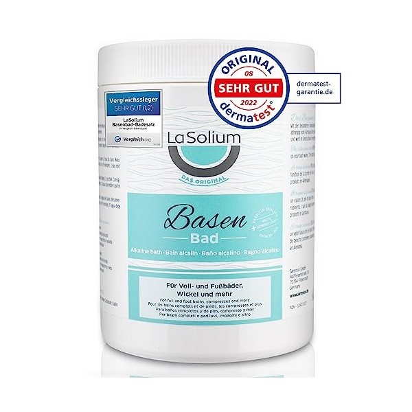 LaSolium Bain basique, sel de bain alcaline pour la désacidification, 650 g, fabriqué en Allemagne