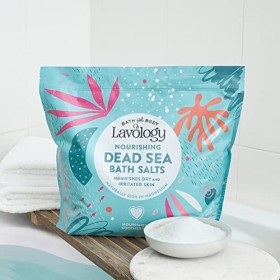 Lavology Sel de bain de la Mer Morte - 5kg - Tous les ingrédients naturels - Nourrit les peaux sèches et irritées