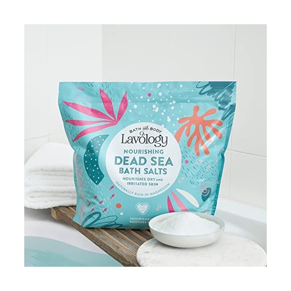 Lavology Sel de bain de la Mer Morte - 5kg - Tous les ingrédients naturels - Nourrit les peaux sèches et irritées