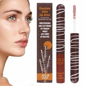 Brillant à lèvres marron, Brillant à lèvres hydratant non collant Glaçage à lèvres au chocolat longue durée, Teinture à lèvre