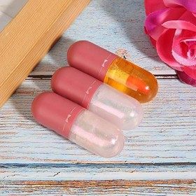 3pcs Brillants à Lèvres Transparents, Base de Brillant à Lèvres Hydratante à Lhuile Charnue pour les Lèvres Sexy pour le Maq