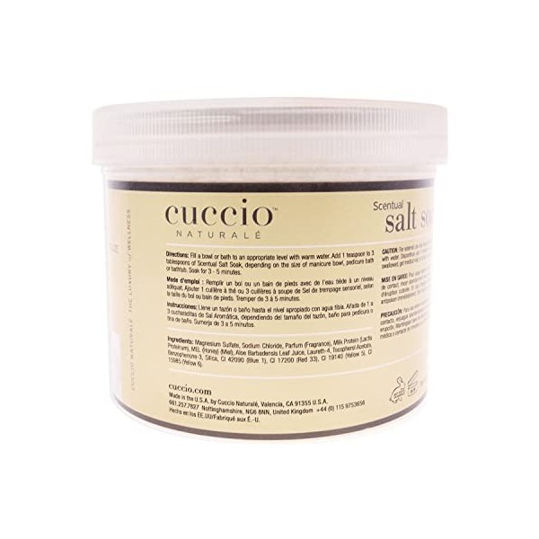 Cuccio 3267 Scentual Salt Soaks de lait et de miel 822 g