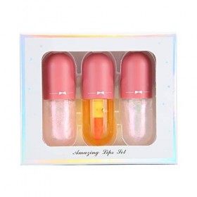 3pcs Brillants à Lèvres Transparents, Base de Brillant à Lèvres Hydratante à Lhuile Charnue pour les Lèvres Sexy pour le Maq
