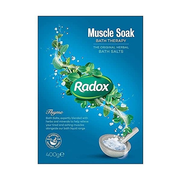 Radox - Sels de bain aux herbes - Pour thérapie musculaire - 400 g - Lot de 6