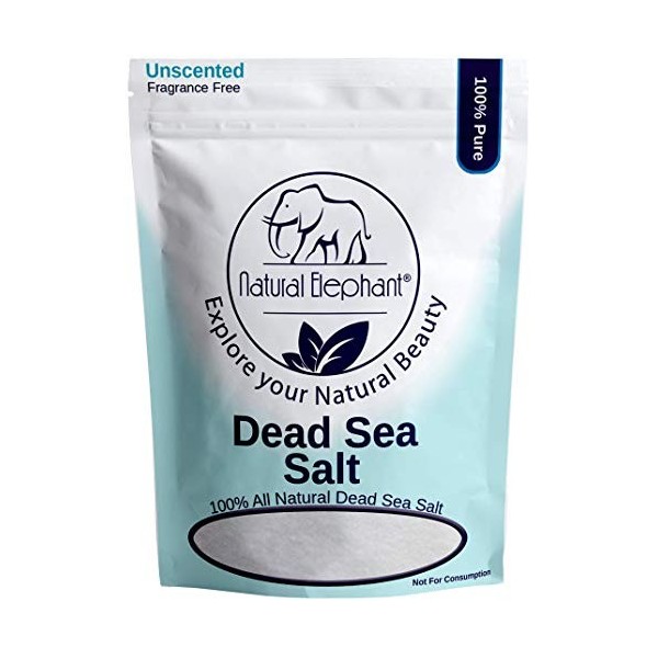 Dead Sea Salt Coarse Grain 10 lb 4.5 kg by Natural Elephant 100% Natural & Pure for Psoriasis Eczema Acne & Other Dermat.
