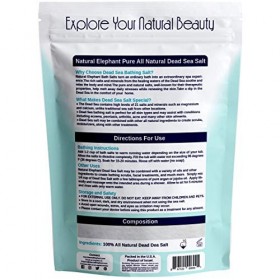 Dead Sea Salt Coarse Grain 10 lb 4.5 kg by Natural Elephant 100% Natural & Pure for Psoriasis Eczema Acne & Other Dermat.