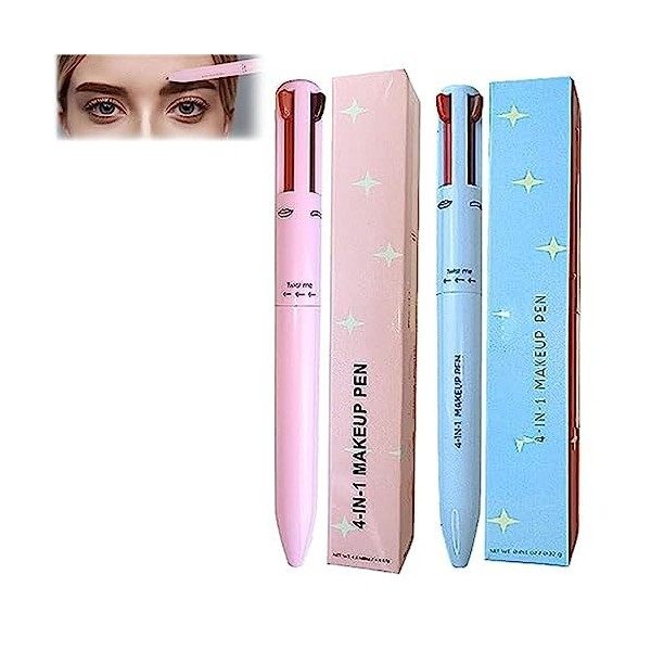 Stylo De Maquillage 4 En 1, Stylo De Maquillage étanche Pour Les Yeux, Les Lèvres, Les Sourcils, Surligneur Tout-en-un, Produ