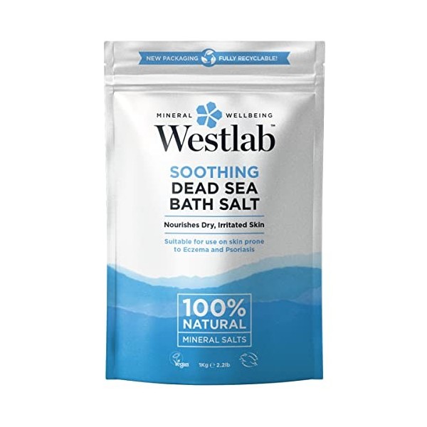 Westlab Sel minéral pur pour le bain de la mer Morte, 1 kg lemballage peut varier 