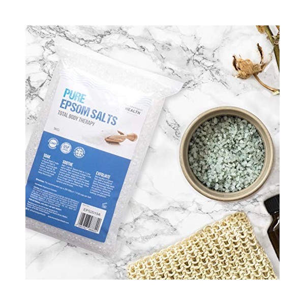 Sels dEpsom Purs | Sel de Bain au Sulfate de Magnésium | Pack de 10 Kg par The Intelligent Health | Idéal pour Soulager les 