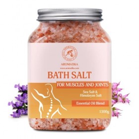 Sel de Mer Articulations & Muscles 1300g - Huiles Essentielles Lavande & Sauge & Romarin - 100% Sels Naturels - Soulage les M