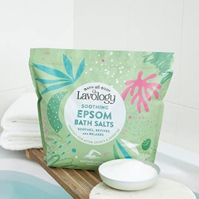 Lavology Sel de bain dEpsom - Tous les ingrédients naturels - Apaisant, Relaxant - 5kg