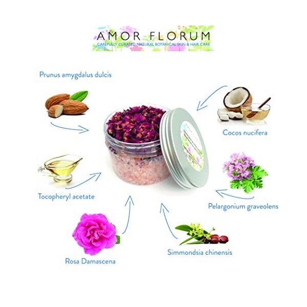 100% Naturel SEL DE LHIMALAYA ET DE LA MER MORTE pour le BAIN - ROSE - 400g - par AMOR FLORUM Sel Rose de lHimalaya, Sel de