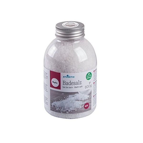 Rayher Sel de bain, blanc, 1 flacon, 600g, végan, arts créatifs, bien-être, cadeau-34222000