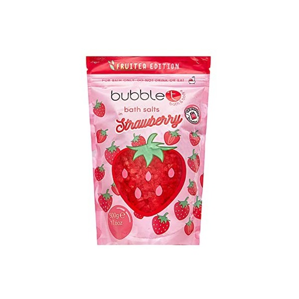 Bubble T Cosmetics Fruitea Strawberry Bath Salts, Soothes Tired Limbs and Freshens Up Bath Time With Sweet and Fruity Scents,