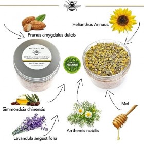100% Naturel SEL ROSE DU HIMALAYA ET DE LA MER MORTE pour LE BAIN - MIEL, LAVANDE & CAMOMILLE - 450g de BEES of BRITAIN. On D