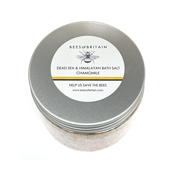 100% Naturel SEL ROSE DU HIMALAYA ET DE LA MER MORTE pour LE BAIN - CAMOMILLE - 450g de BEES of BRITAIN. On Donne 5% de Bénéf