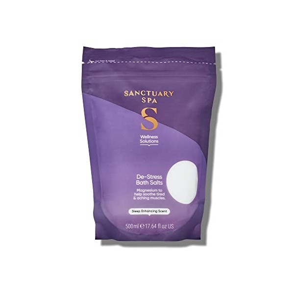 Sanctuary Spa Sels de bain dEpsom avec magnésium, 99% naturel, végétalien et sans cruauté envers les animaux, 500 g