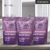 Sel de Bain Lavande 3x1000g - Sel de Mer avec Huile de Lavande Essentielle 100% Naturel - Bon Sommeil - Soulagement du Stress