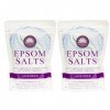 Elysium Spa Epsom Lot de 2 sels de bain en sulfate de magnésium naturel Lavande 450 g