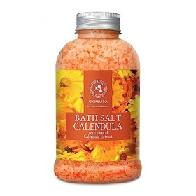 Sel de Bain au Calendula 600g avec Huile de Calendula Naturelle - Sels de Bain - Soin du Corps - Idéal pour un Bon Sommeil - 