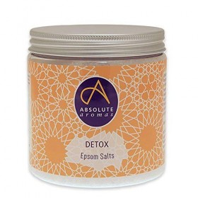 Absolute Aromas Sels de Bain Epsom Detox 575g - Sulfate de Magnésium Infusé avec des Huiles Essentielles 100% Pures de Genièv