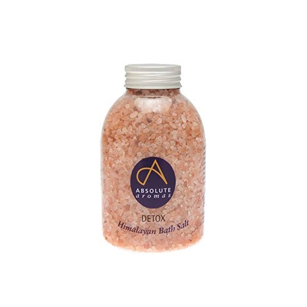 Absolute Aromas Sels de Bain Detox 625g - Sel Rose Naturel de lHimalaya infusé avec des Huiles Essentielles 100% Pures de Bo