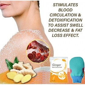 Burning Ginger Lot de 3 sels de bain lymphatique détox lymphatique au gingembre, sels de bain exfoliants pour femme et homme 