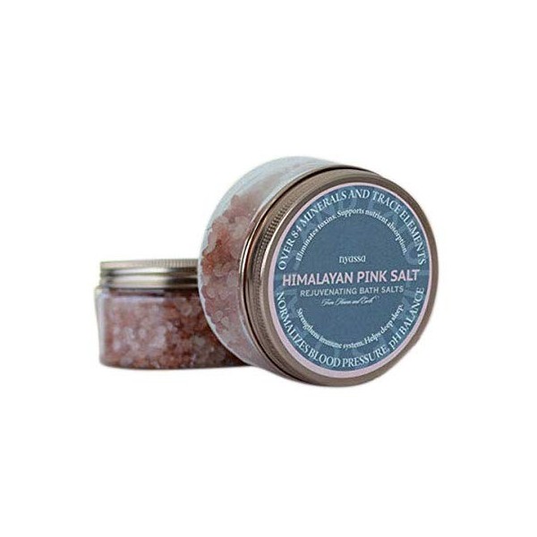 Glamorous Hub Nyassa Himalayan Pink Bath Salt 220g avec les bienfaits du sel rose de lHimalaya et du sel dEpsom extraits à 