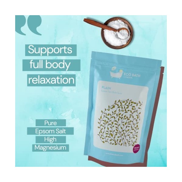 Eco Bath Plain Epsom Salt Bath Soak - Pouch 1000g