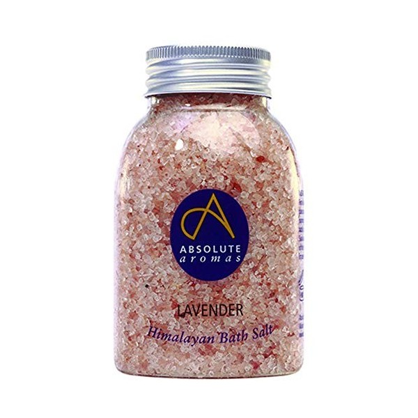 Absolute Aromas Sels de Bain à la Lavande 290g - Sel Rose Naturel de lHimalaya infusé avec de lHuile Essentielle de Lavande