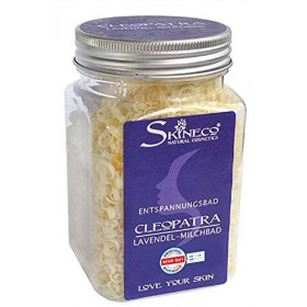 Skineco Bain de lait Cleopatra - Additif de bain durable avec lavande et lait de chèvre - Additif de bain à la lavande pour p