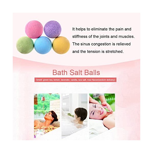 Domybest 15pcs Sels de Bain Boules Sels de Bain Aromathérapie Exfoliant Hydratant Soulagement du Stress Boule de Sel de Bain 