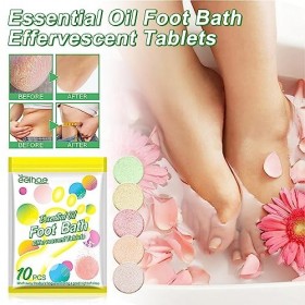 Tumotsit Comprimés de trempage des Pieds | Comprimés effervescents pour Bain de Pieds aux huiles essentielles | Foot Spa Rela