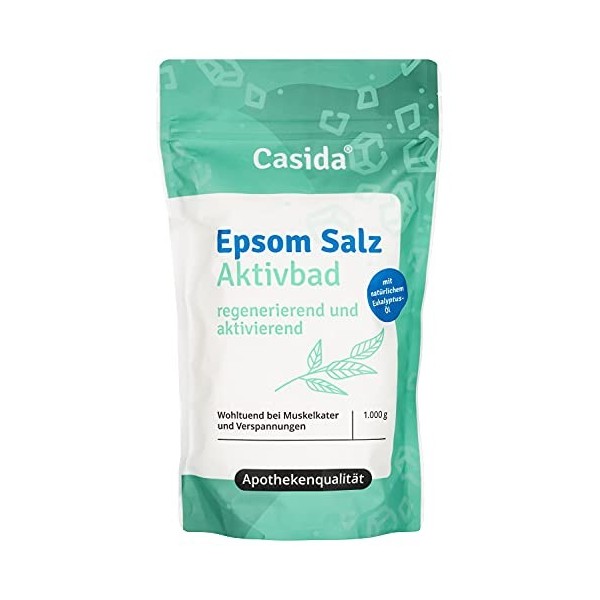 Casida - Bain Actif au sel d’Epsom à lEucalyptus - avec huile de Romarin et dEucalyptus naturelle - la qualité des pharmaci