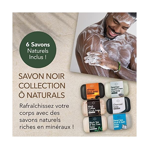 6 Unique Savons Noir Naturel, Ecologiques Aux Huiles Essential Pour Visage Corps Thérapeutiques Soin de la Peaux, Savon Charb