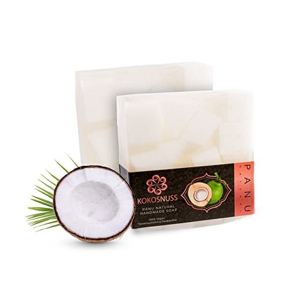 Panu Natural Savon Nlix de Coco - Savon naturel végétalien pour tous les types de peau - Pain de savon fait à la main pour le