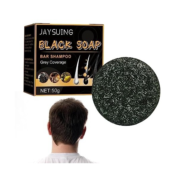 Savon dépilatoire gris pour hommes | Savon assombrissant pour cheveux naturels | Savon Couverture Cheveux Gris Nourrissant Ch