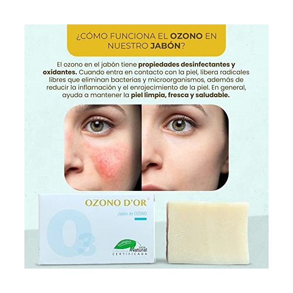 OZONO DOR - Savon BIO pour les Mains et le Corps 100% Naturel à lozone Antibactérien, Acti Acné et Biodegradable | Savon vi