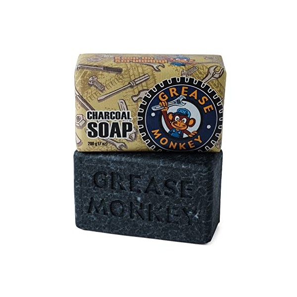 Grease Monkey - Savons Naturels Pour Hommes, Charbon Actif - Savon Pour Hommes, Cadeaux Pour Mécanicien, Fête Des Pères - 200