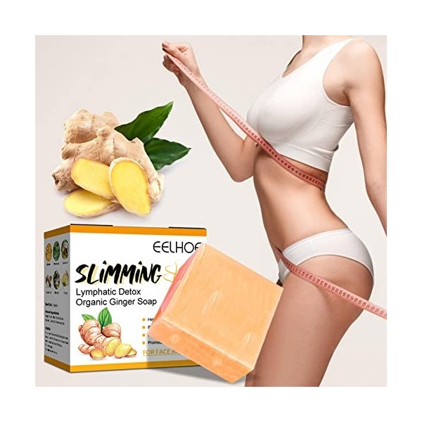 100g Savon - Savons Lymphatiques D_etox Bio - Savon amincissant à lhuile de, barre de savon de bain au curcuma, anti-gonflem