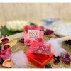 Barres de savon naturel faites à la main ROSE avec eau de rose, fleurs de rose et huile de noix de coco, apaisantes, nettoyan