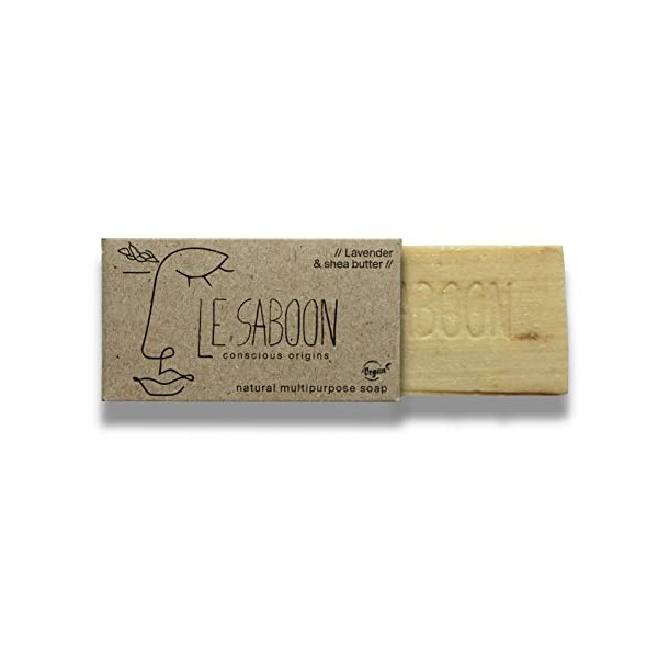 Savon à la lavande Bio naturel - Artisanal Fait à la Main - Peaux sensibles - Aide Contre Eczémas, Psoriasis ou Acné - Hydrat