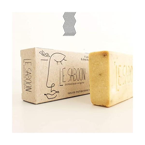 Savon à la lavande Bio naturel - Artisanal Fait à la Main - Peaux sensibles - Aide Contre Eczémas, Psoriasis ou Acné - Hydrat