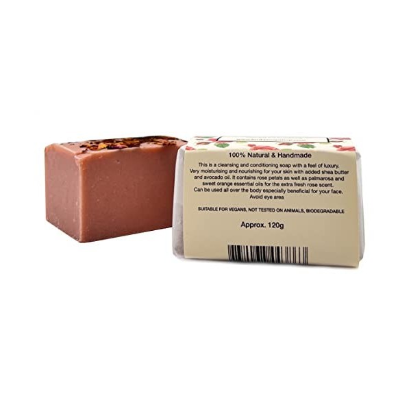 Funky Soap Rose Doux Rose Après-shampooing Savon, 100% Naturel Artisanal, 1 Barre de 65g