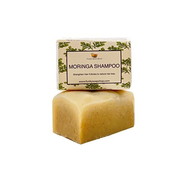 Funky Soap Moringa Barre de Shampooing, 100% Naturel Artisanal, 1 Barre de 65g