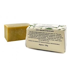 Funky Soap Aloe Vera & Neem Oil Shampoo Barre, 100% Naturel Artisanal, 1 Barre de 120g