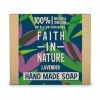 Faith in Nature Savon Main Naturel Lavande, Nourissant, Végan et Respectueux des Animaux, Sans Parabènes et Sans SLS, 100g