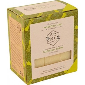 Lot de 3 savons au patchouli au citron vert - 100 % végétalien - Parfum aux huiles essentielles de qualité supérieure - Pour 