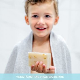 Meina Naturkosmetik - Savon pour bébé avec camomille et fleurs de souci, 1 x 110 g 100 % naturel et végétal, fabriqué à la 