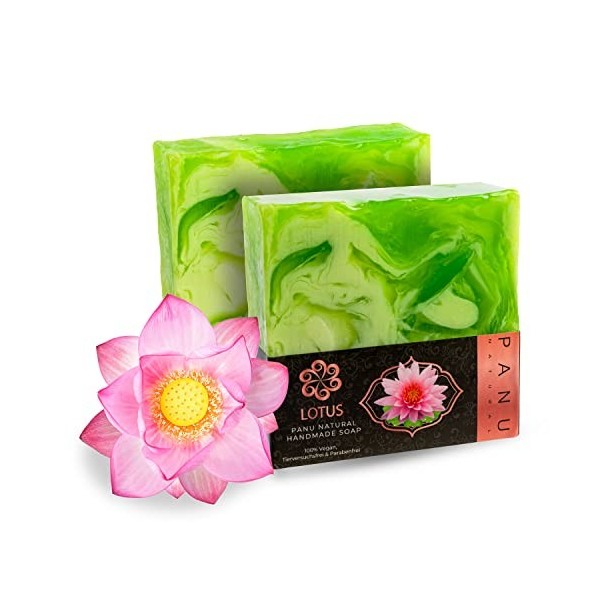 Panu Natural Savon Lotus - Savon naturel végétalien pour tous les types de peau - Pain de savon fait à la main pour le visage